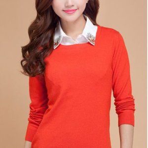 Cashmere Sweater - Red Coral